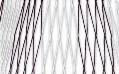 Tornetz Jugendtor 5,00 x 2,00 m, Farbe: schwarz-weiß in Diagonalstreifen, Auslage: 80/200 cm