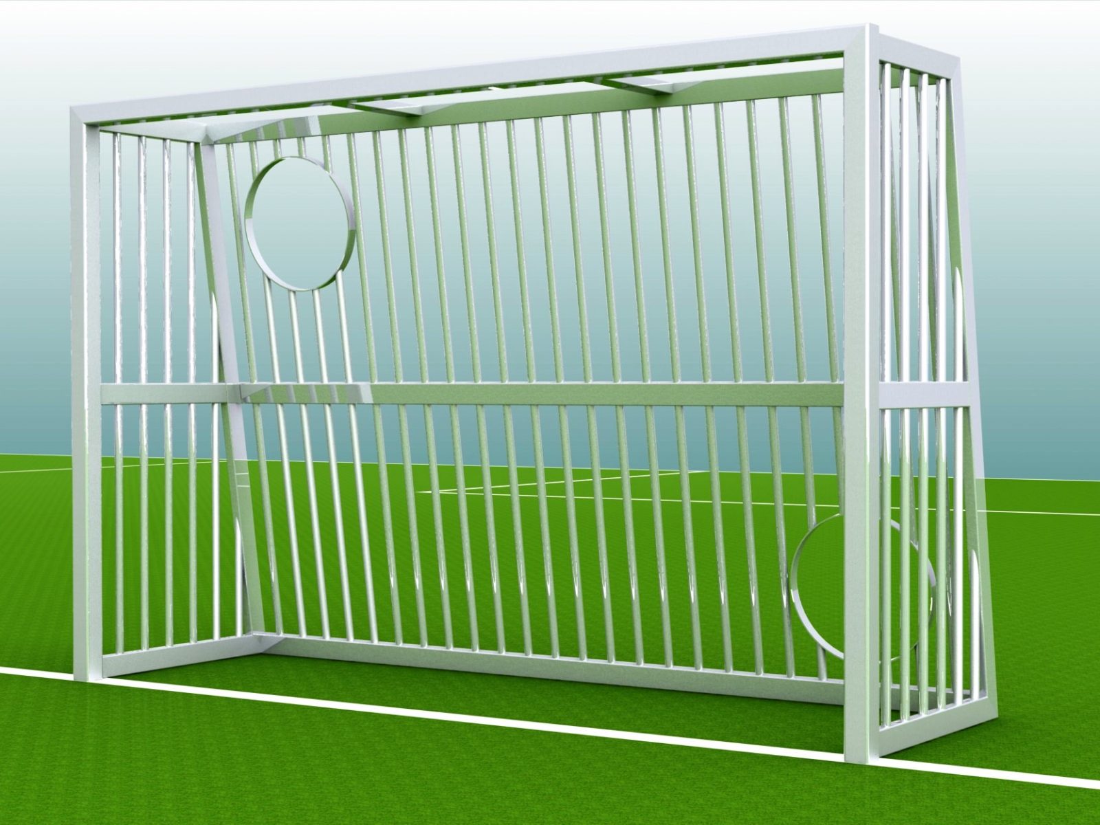 Fully welded recreational goal with goal wall