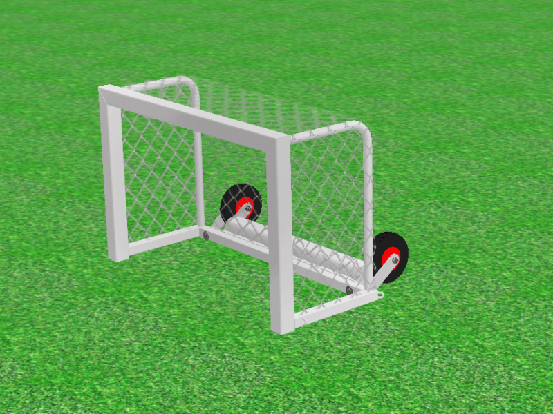 Fully welded mini goal with anti-tilt device