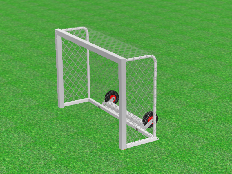 Mini goal made of aluminum PROTECTOR, with anti-tilt device and net hooks