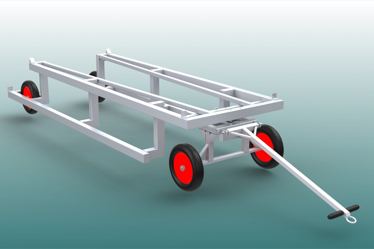 Sturdy transport trolley for hurdles (40 pieces)