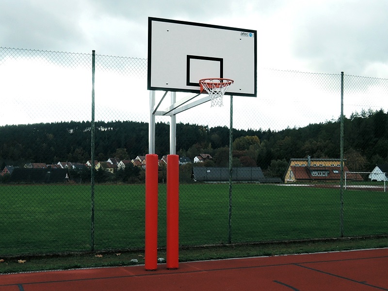Two-pole aluminum basketball stand