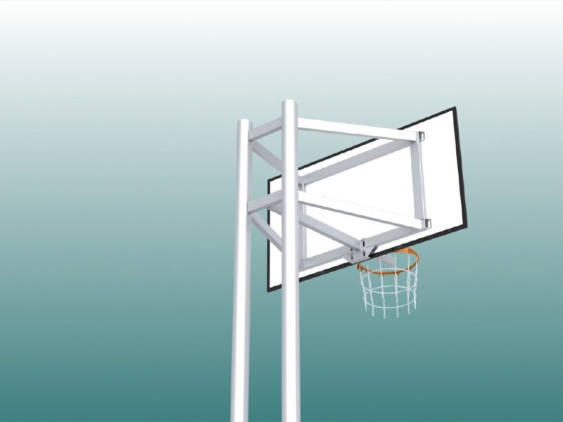 Fully welded basketball system made of aluminum