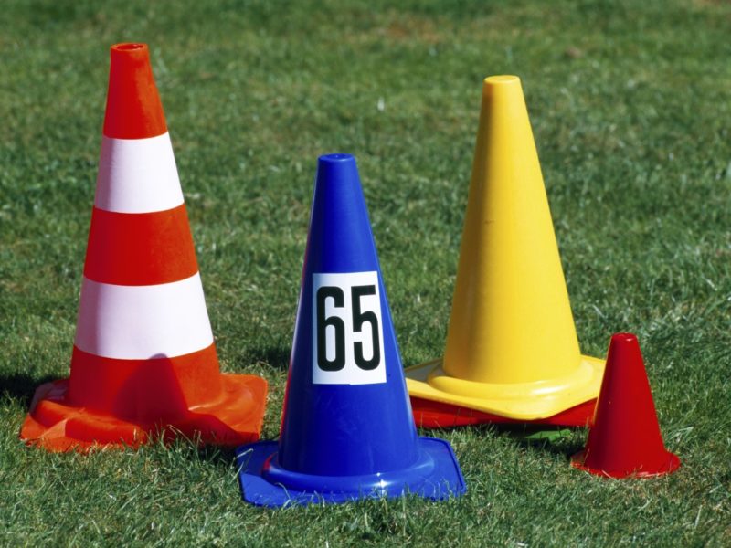 Marking cone with 28 cm height made of plastic, color: blue, from artec Sportgeräte