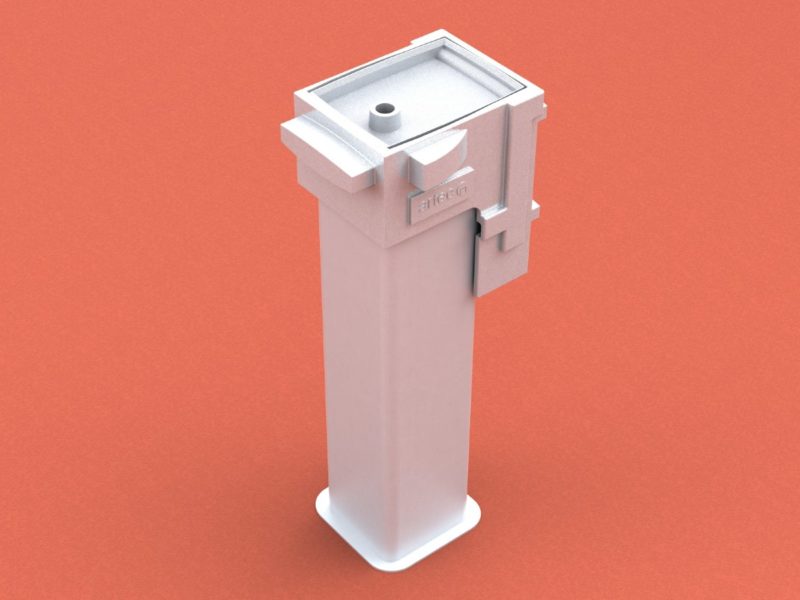 Ground socket special for ball stop posts, coatable