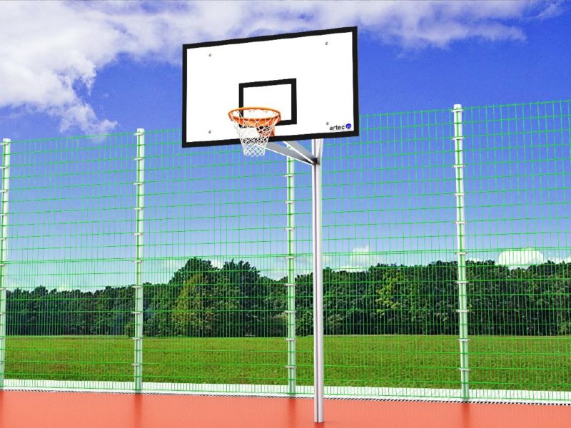 Einmast-Basketballanlage aus Aluminium