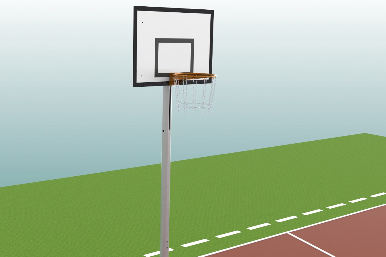 Height adjustable basketball post made of aluminum