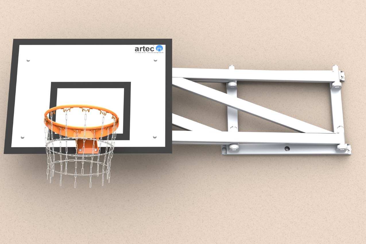 Retractable wall construction for basketball made of aluminum