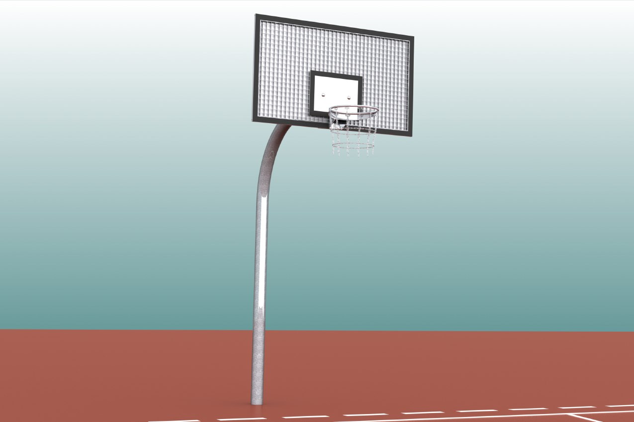 Streetball post from round profiles, steel
