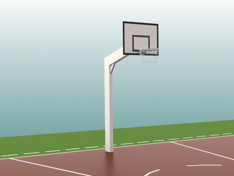 Aluminum single pole streetball post