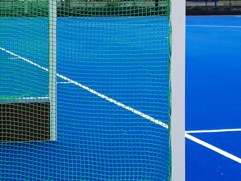 Green hockey goal net