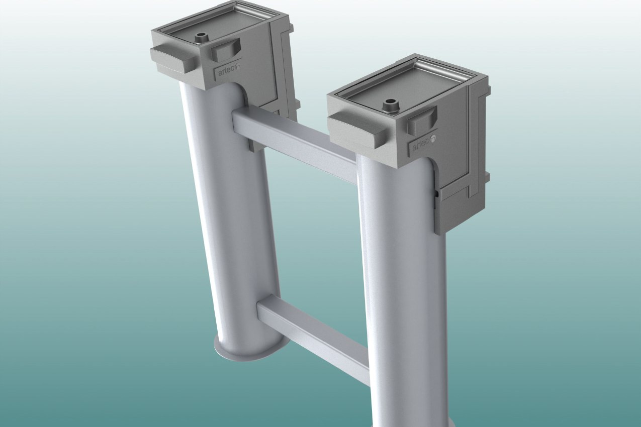 Ground socket special for two-mast basketball stand