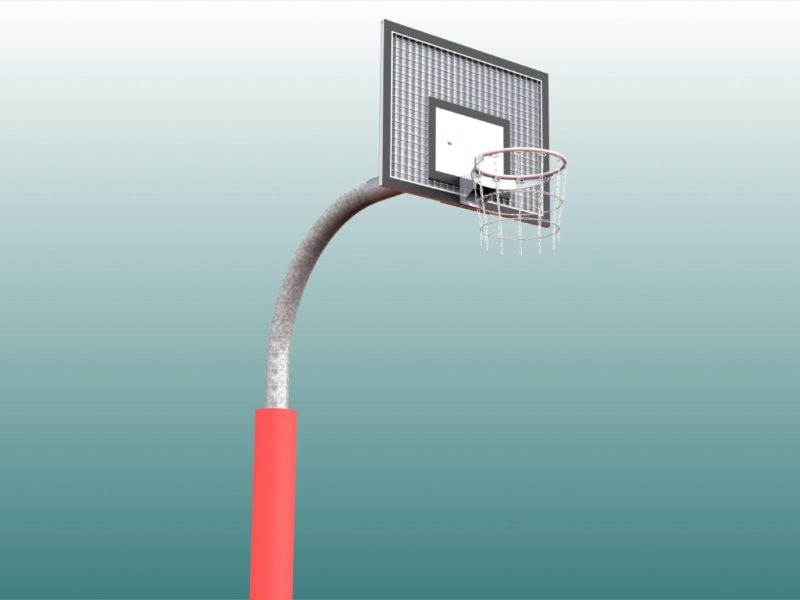 Protective pad for single mast stand basketball systems