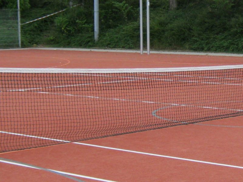 Polypropylene tennis net, 3 mm, with 5 continuous double rows, colour: black; from artec Sportgeräte
