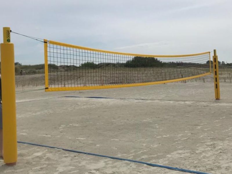 Aluminum combination beach volleyball facility in yellow